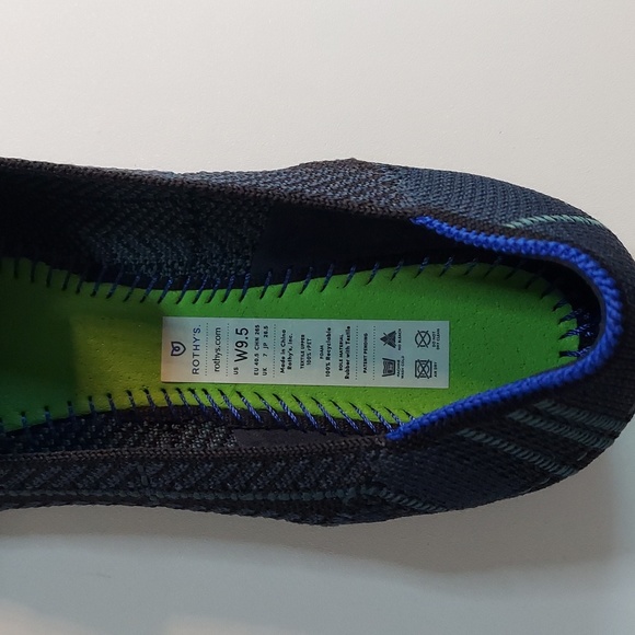 9.5 Rothy Loafers - Vintage Print - Navy Plaid - Picture 3 of 5